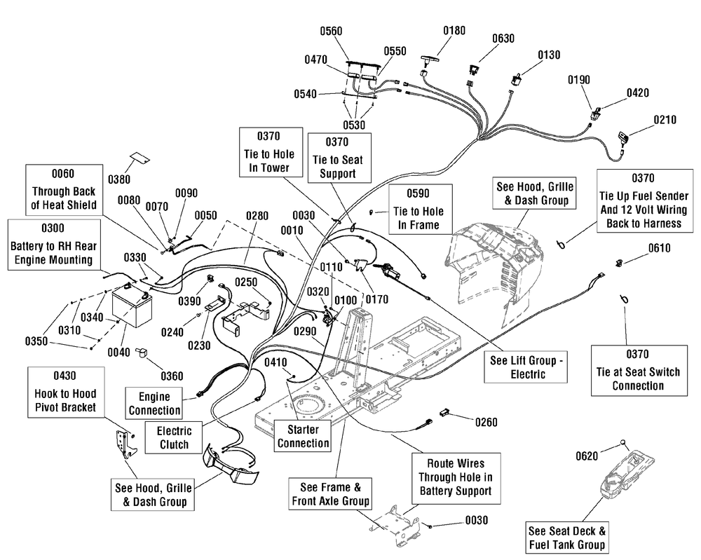 Electrical Group Diagram and Parts List for 2690912  Briggs and Stratton Lawn Tractor